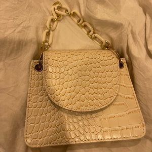 White crocodile bag